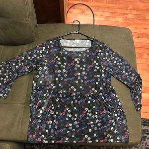 2 piece dark flower blouse